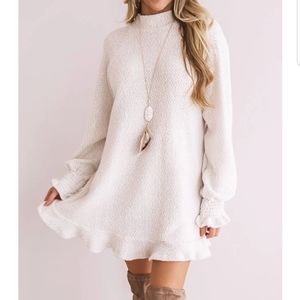 NWOT Ruffle sweater dress
